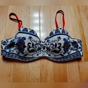 La Vie En Rose Aqua Balconette Adjustable Bikini Top Size Medium